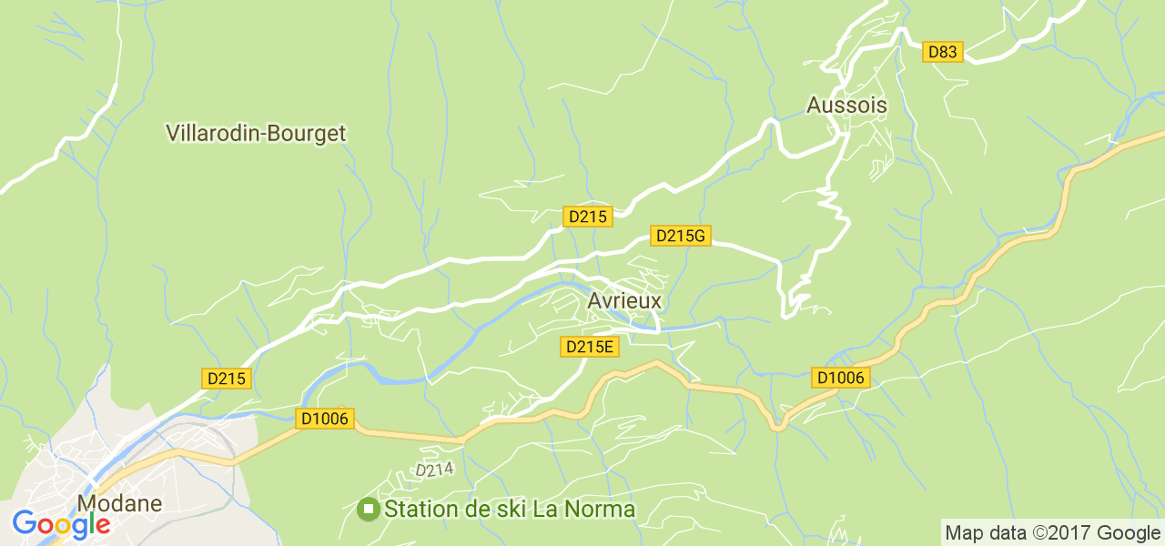 map de la ville de Avrieux