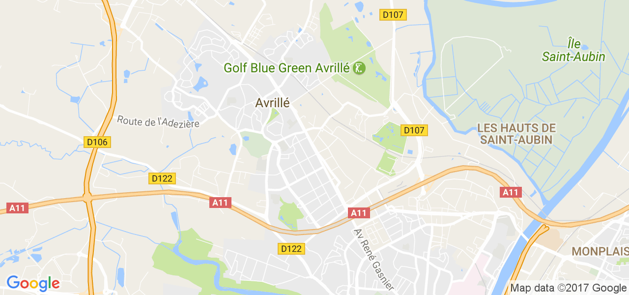 map de la ville de Avrillé