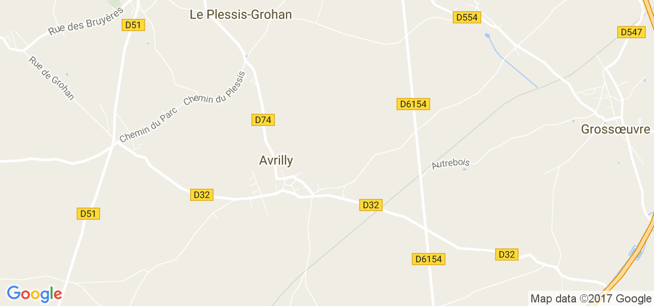 map de la ville de Avrilly