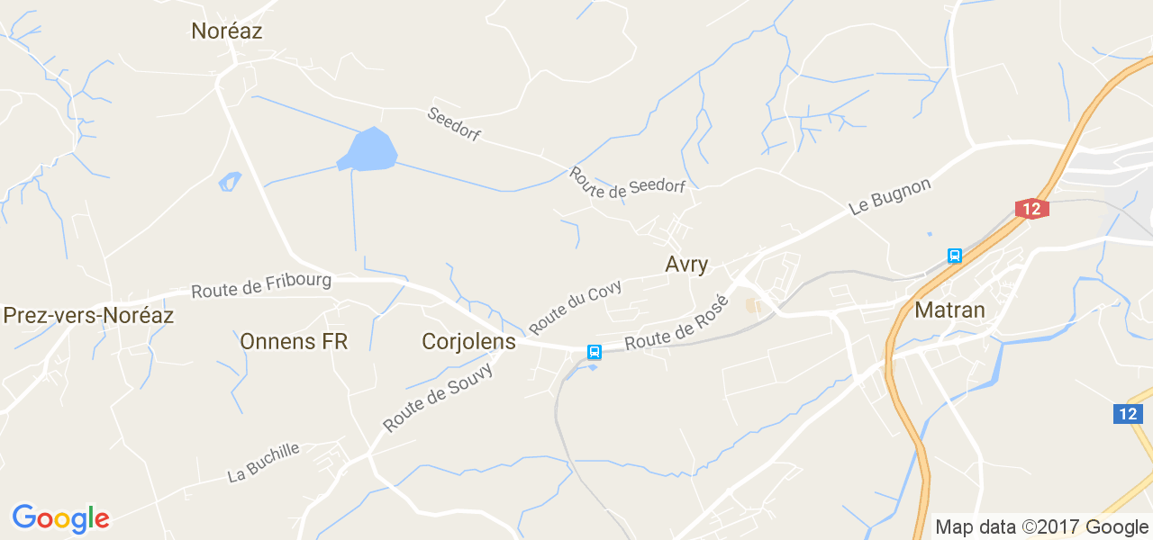 map de la ville de Avry