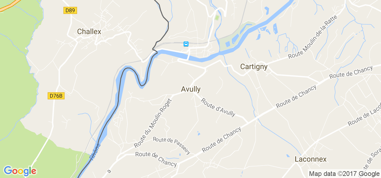 map de la ville de Avully