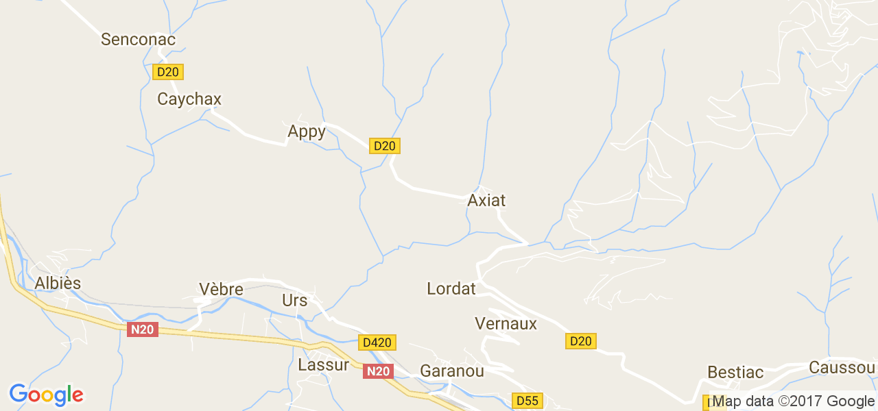 map de la ville de Axiat