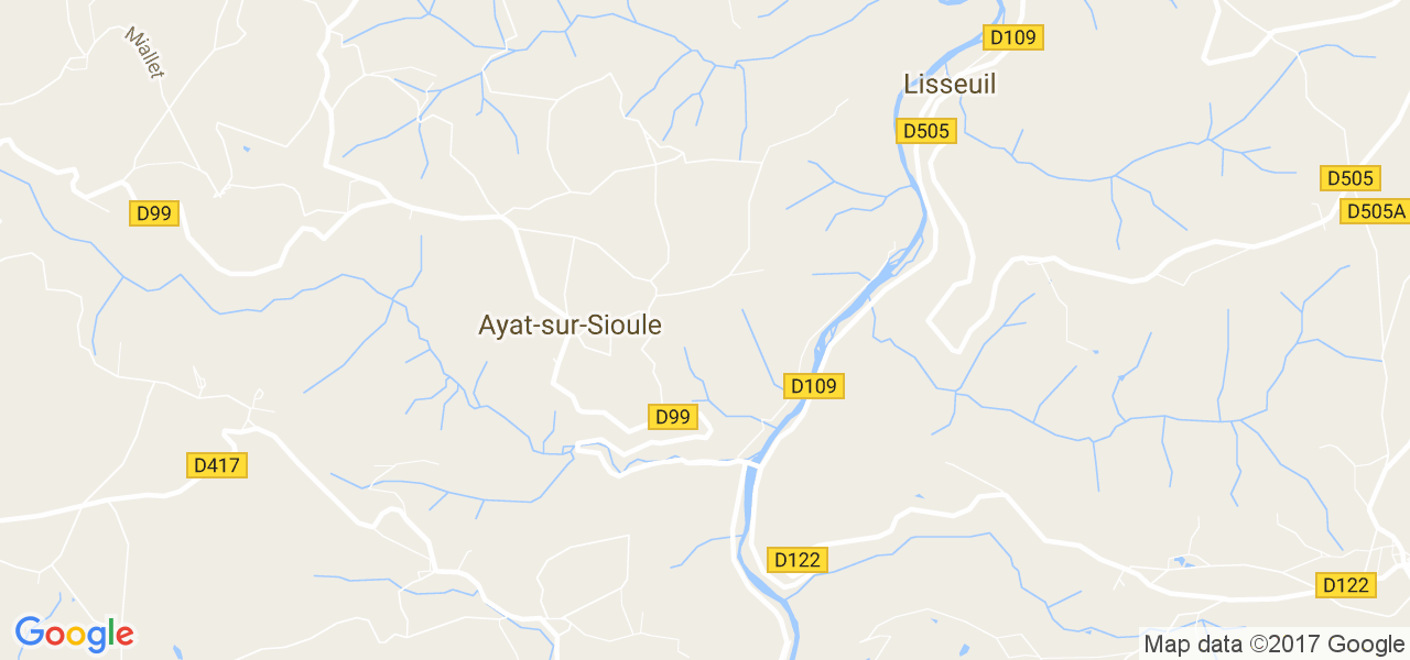 map de la ville de Ayat-sur-Sioule