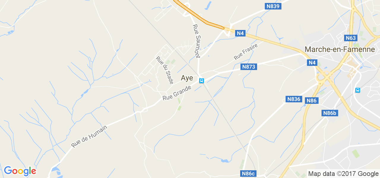 map de la ville de Aye