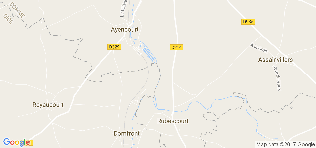 map de la ville de Ayencourt