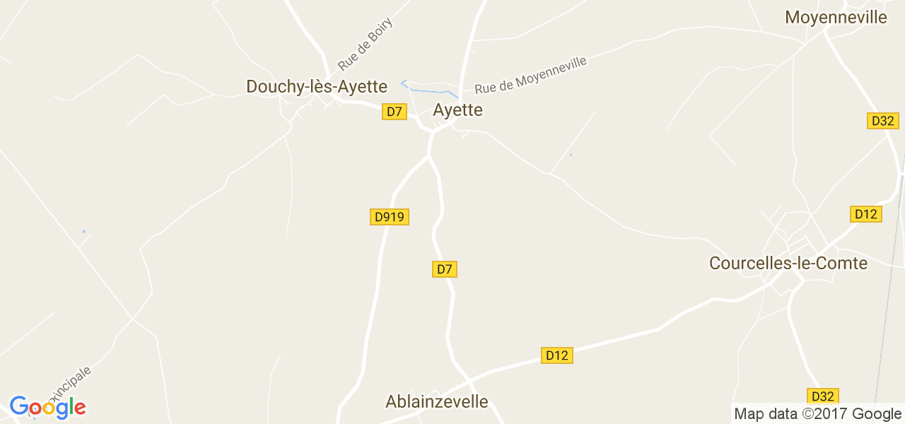 map de la ville de Ayette