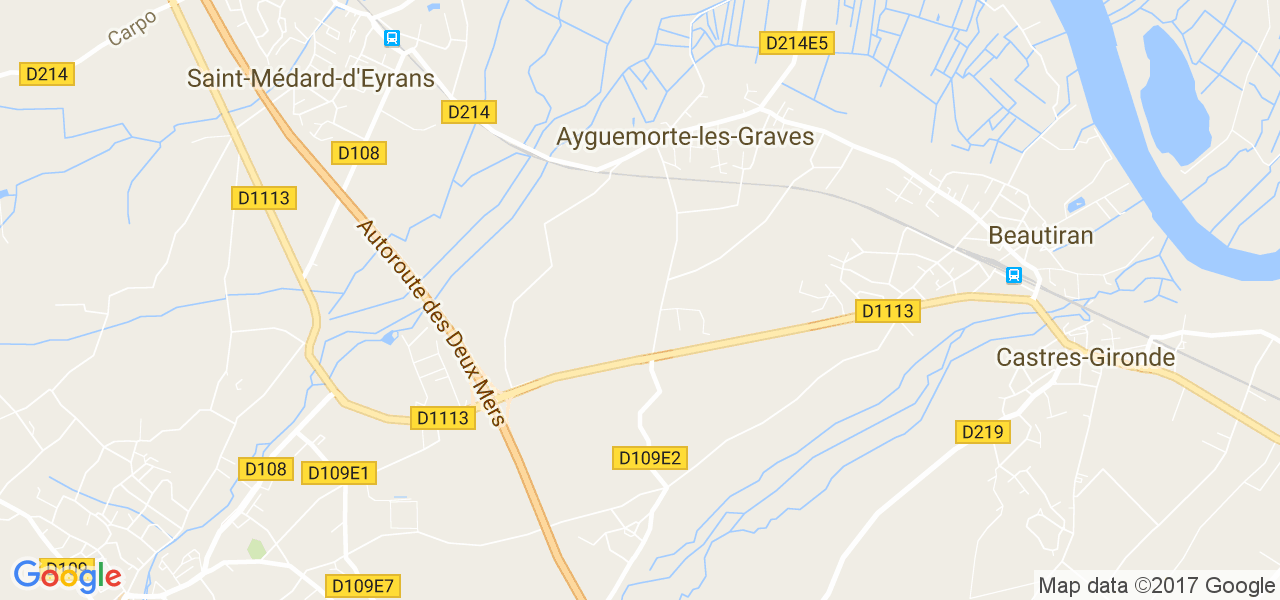 map de la ville de Ayguemorte-les-Graves