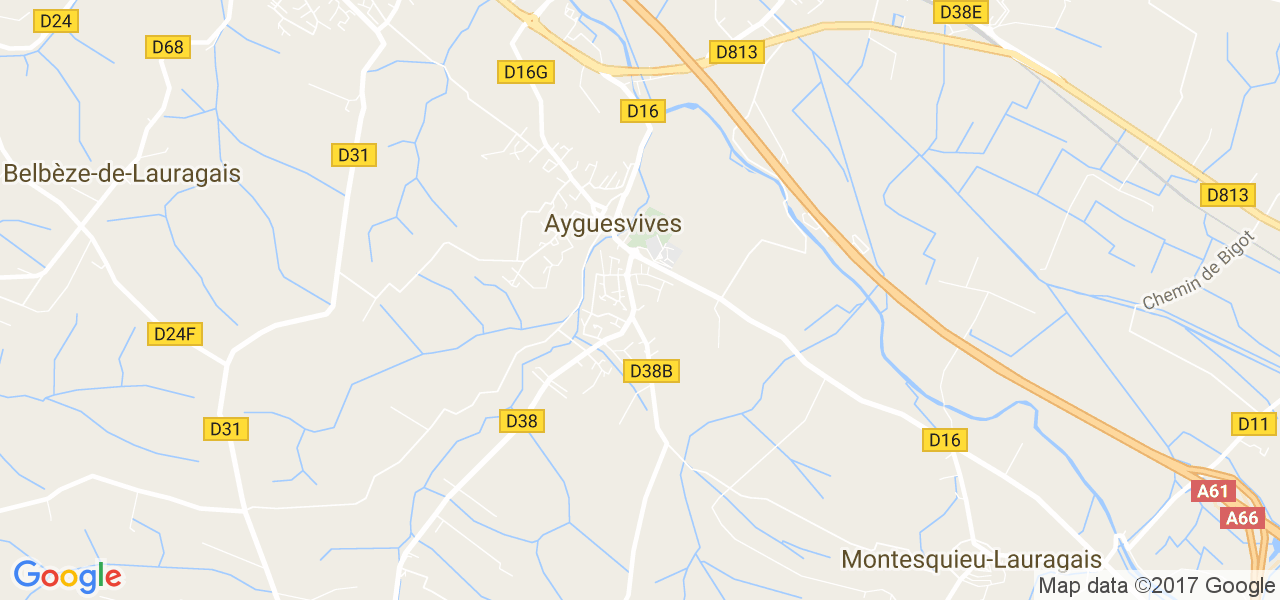 map de la ville de Ayguesvives