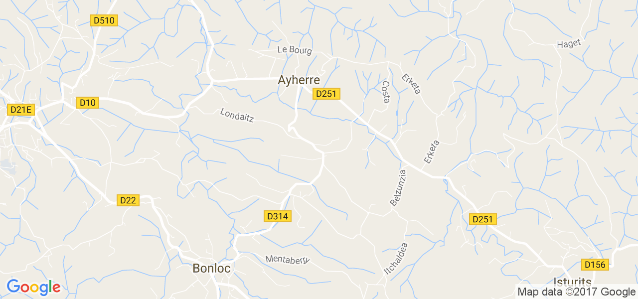 map de la ville de Ayherre