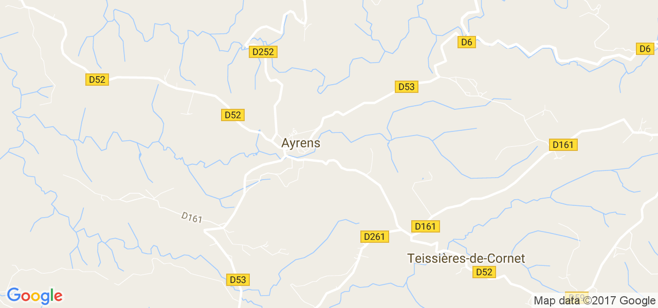 map de la ville de Ayrens