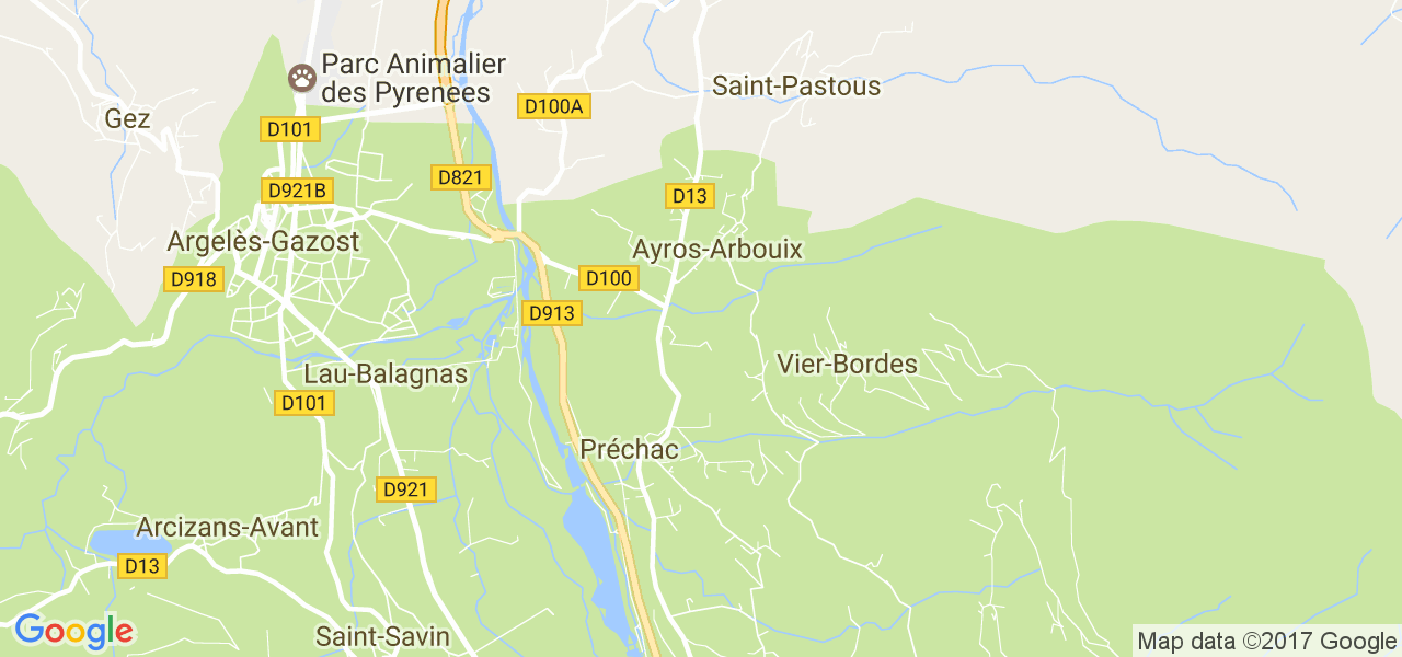 map de la ville de Ayros-Arbouix