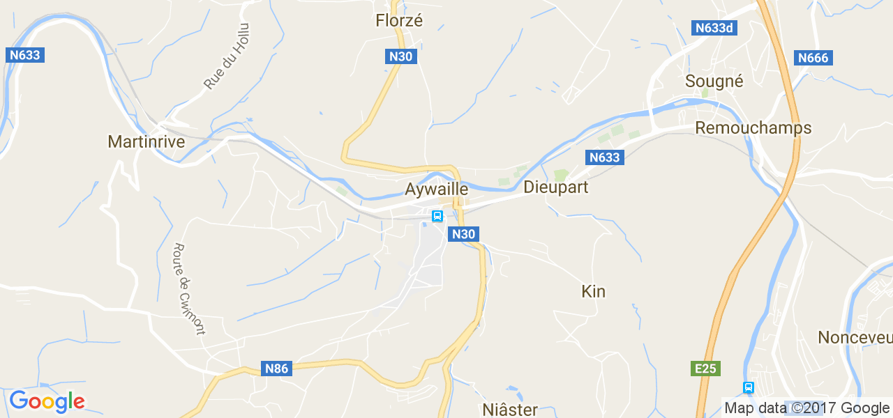 map de la ville de Aywaille