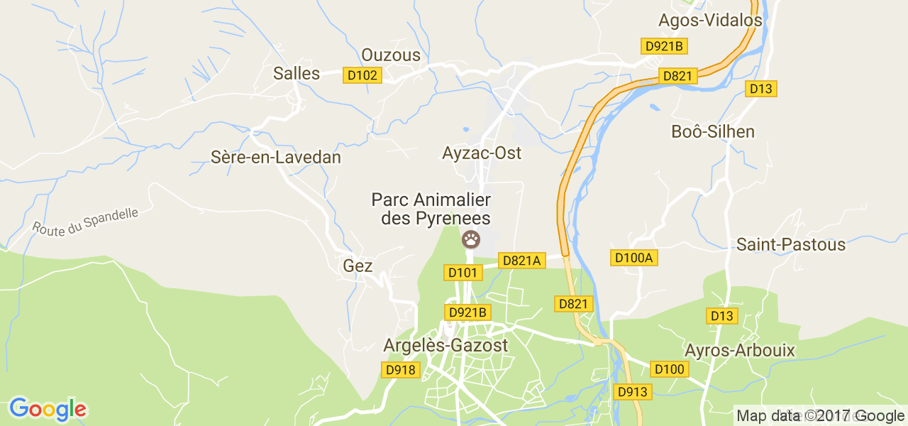 map de la ville de Ayzac-Ost