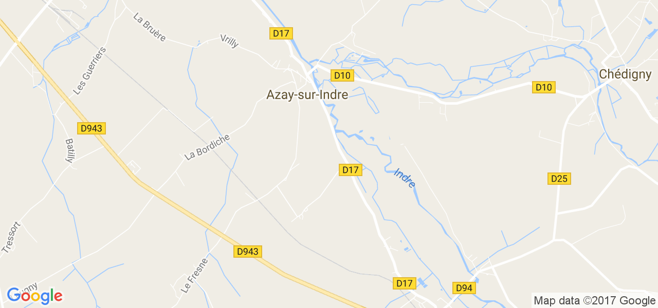 map de la ville de Azay-sur-Indre