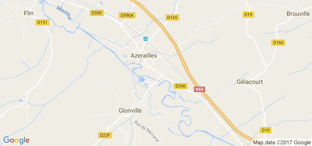 map de la ville de Azerailles