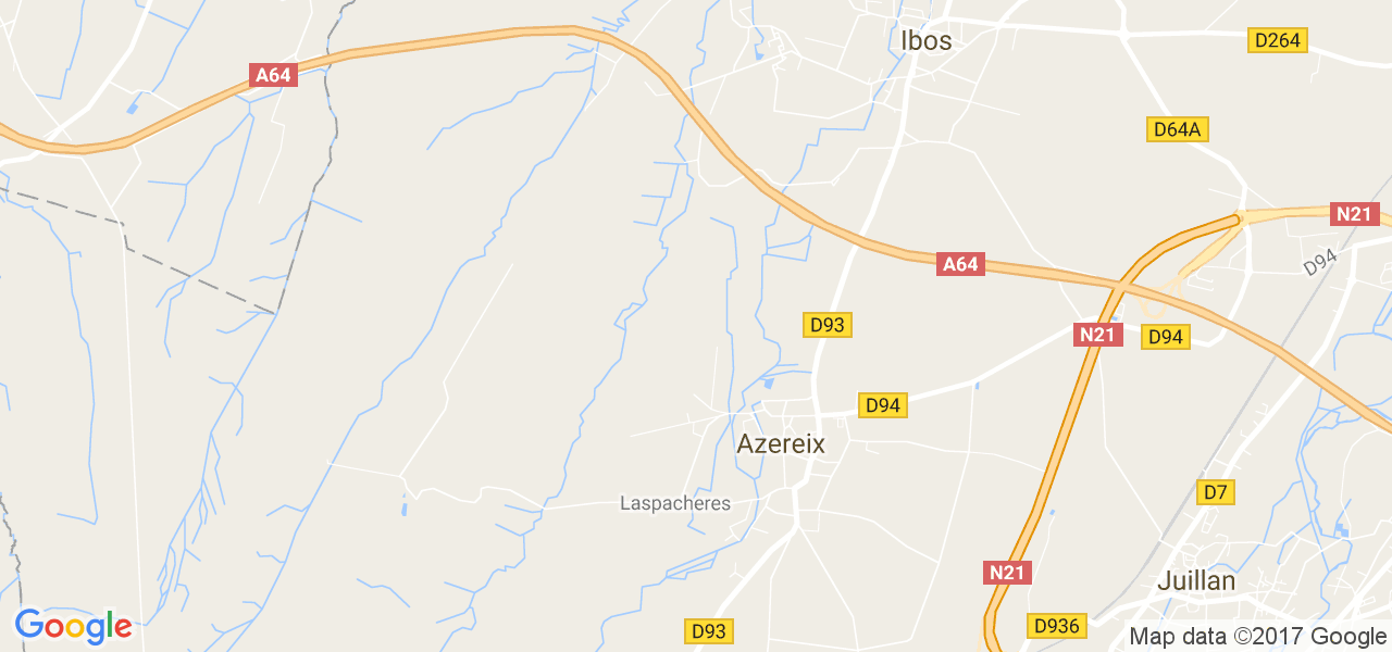 map de la ville de Azereix