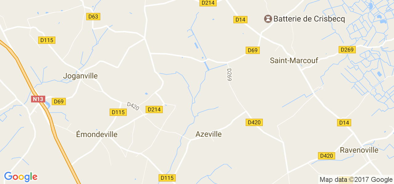 map de la ville de Azeville