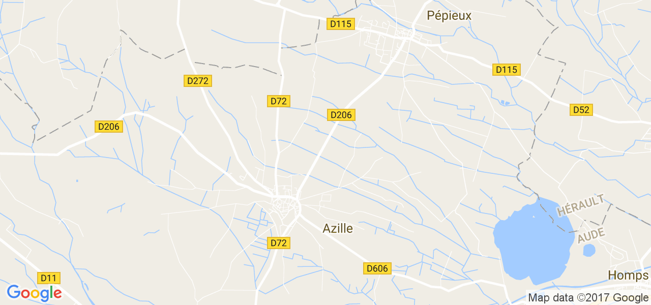 map de la ville de Azille