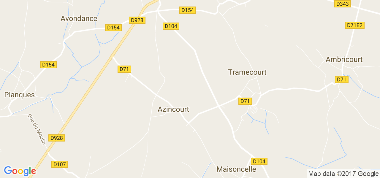 map de la ville de Azincourt