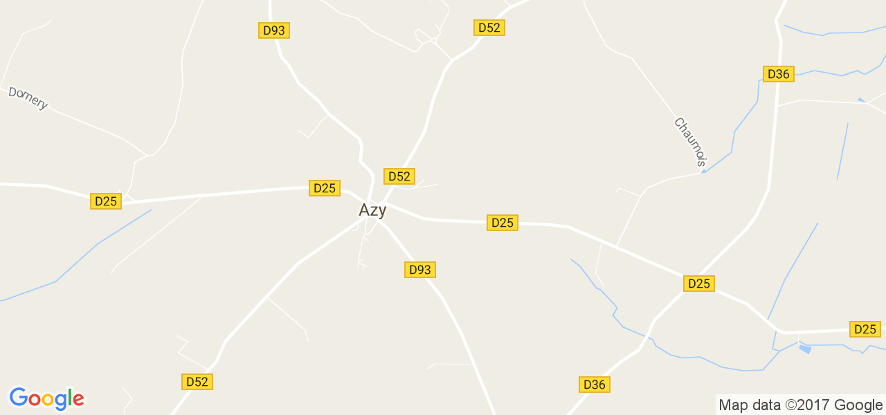 map de la ville de Azy