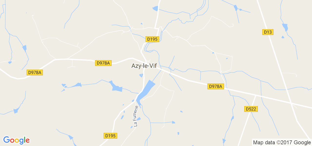 map de la ville de Azy-le-Vif