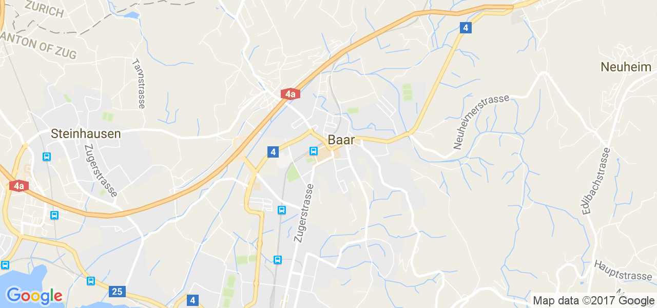 map de la ville de Baar