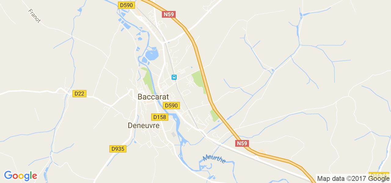 map de la ville de Baccarat