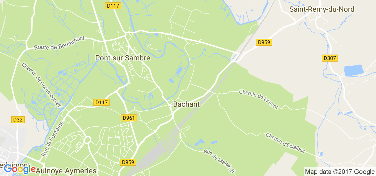 map de la ville de Bachant