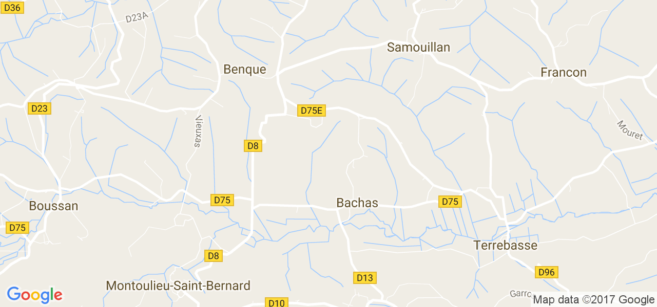 map de la ville de Bachas