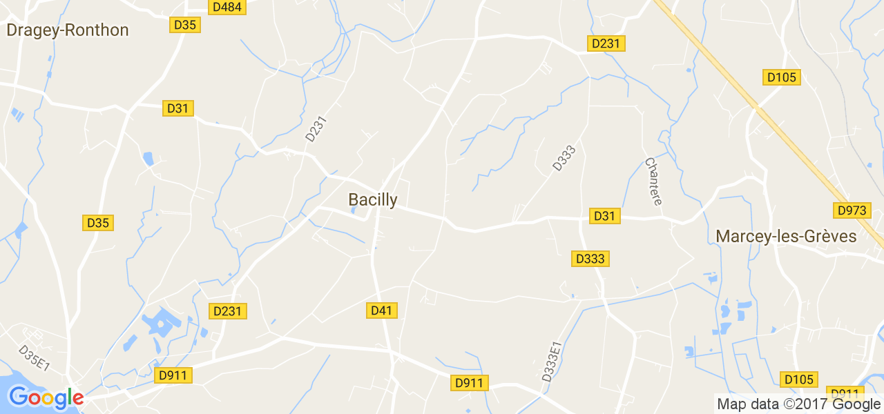 map de la ville de Bacilly