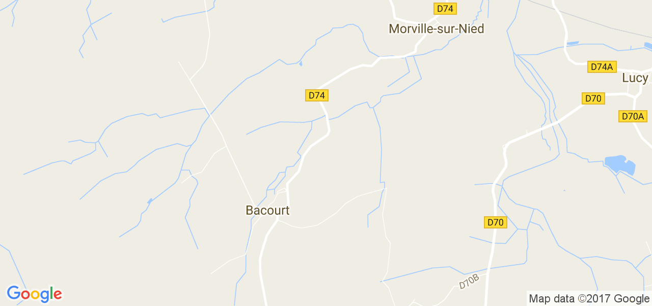 map de la ville de Bacourt