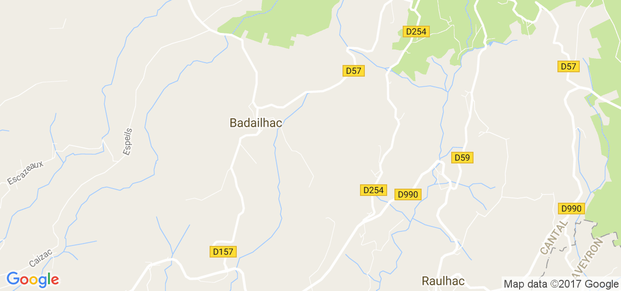 map de la ville de Badailhac