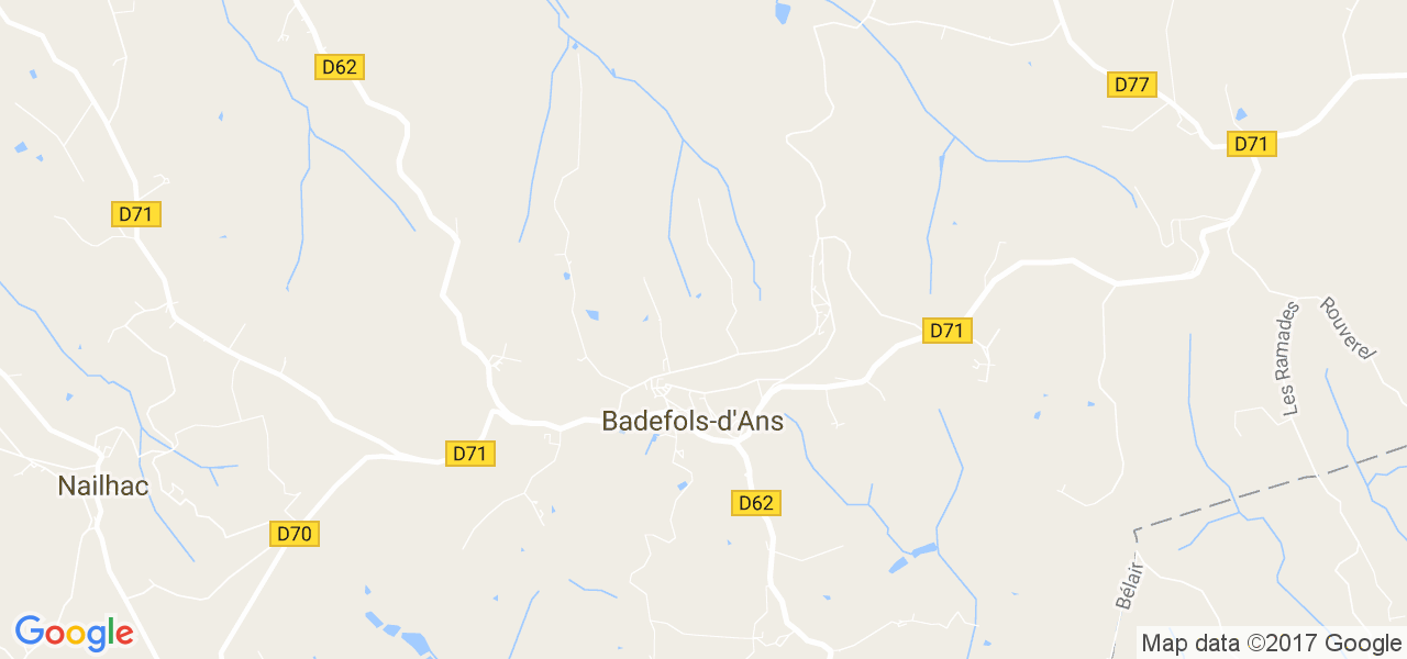 map de la ville de Badefols-d'Ans