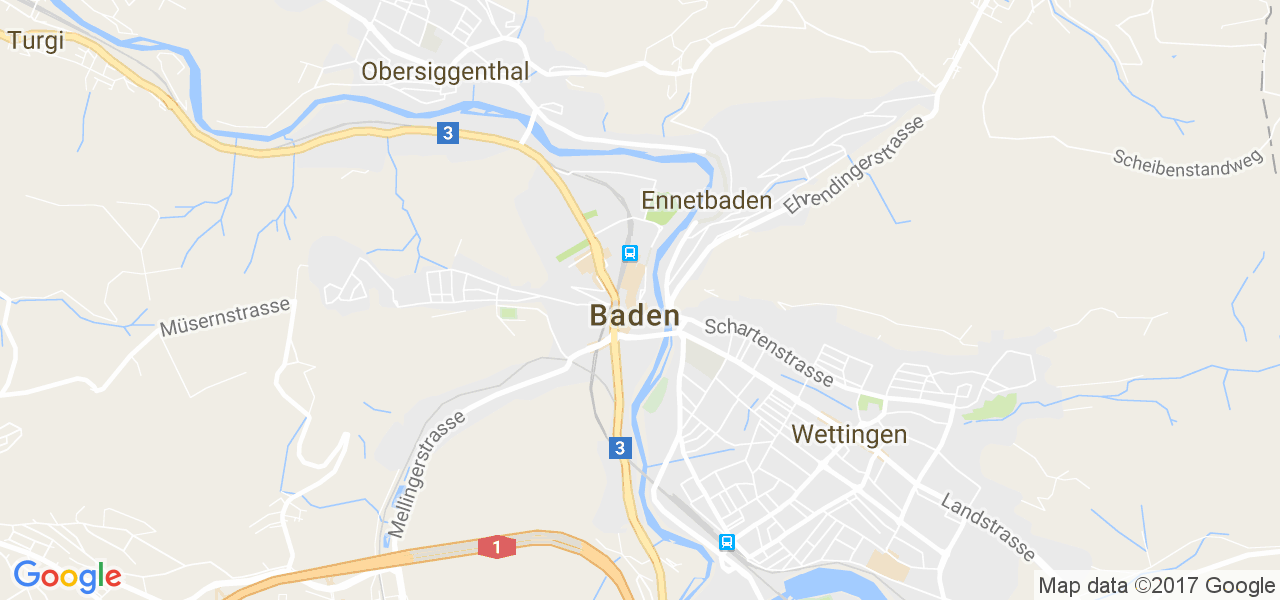 map de la ville de Baden