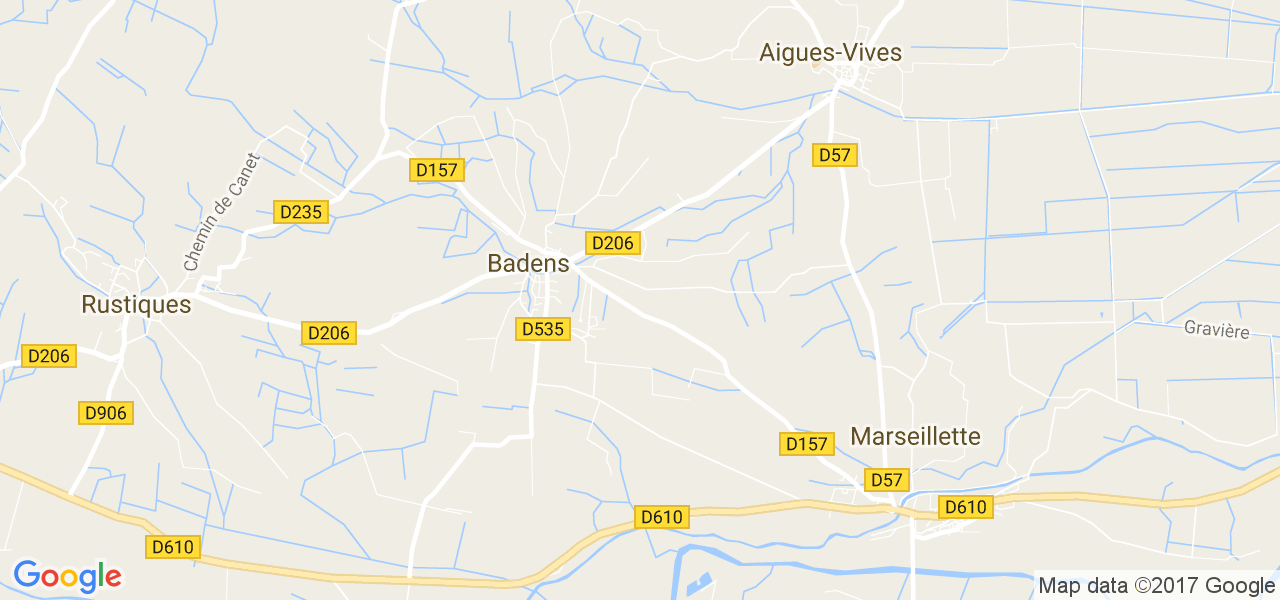 map de la ville de Badens