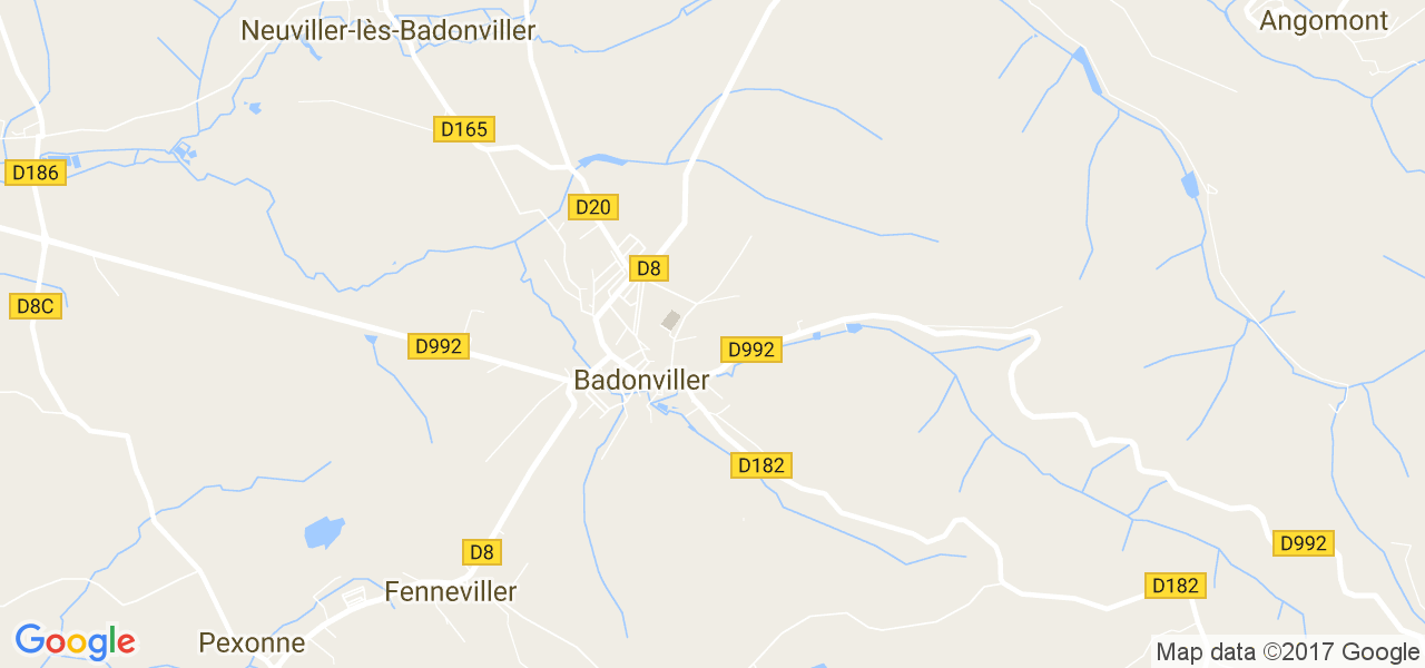 map de la ville de Badonviller