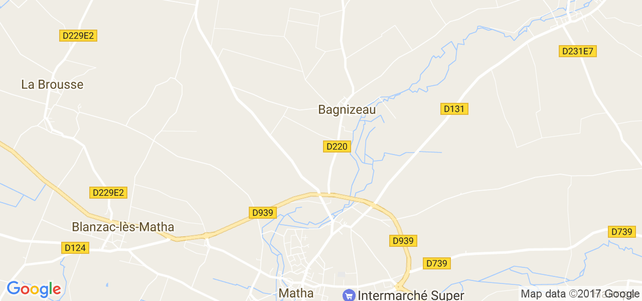 map de la ville de Bagnizeau