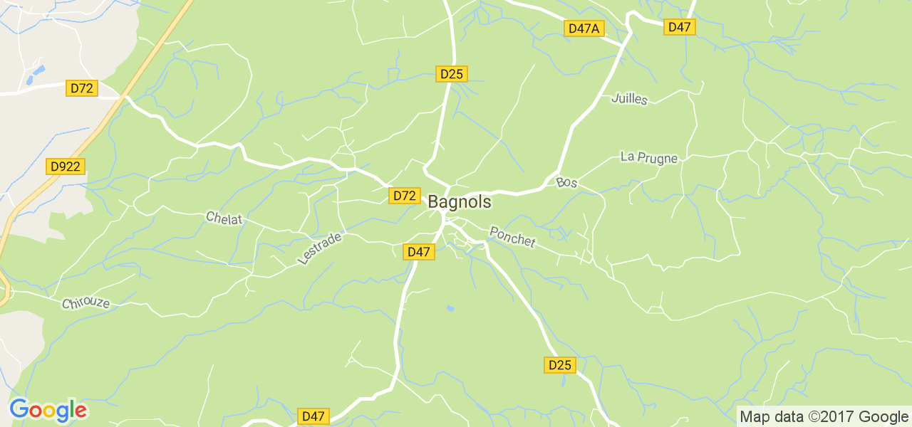 map de la ville de Bagnols