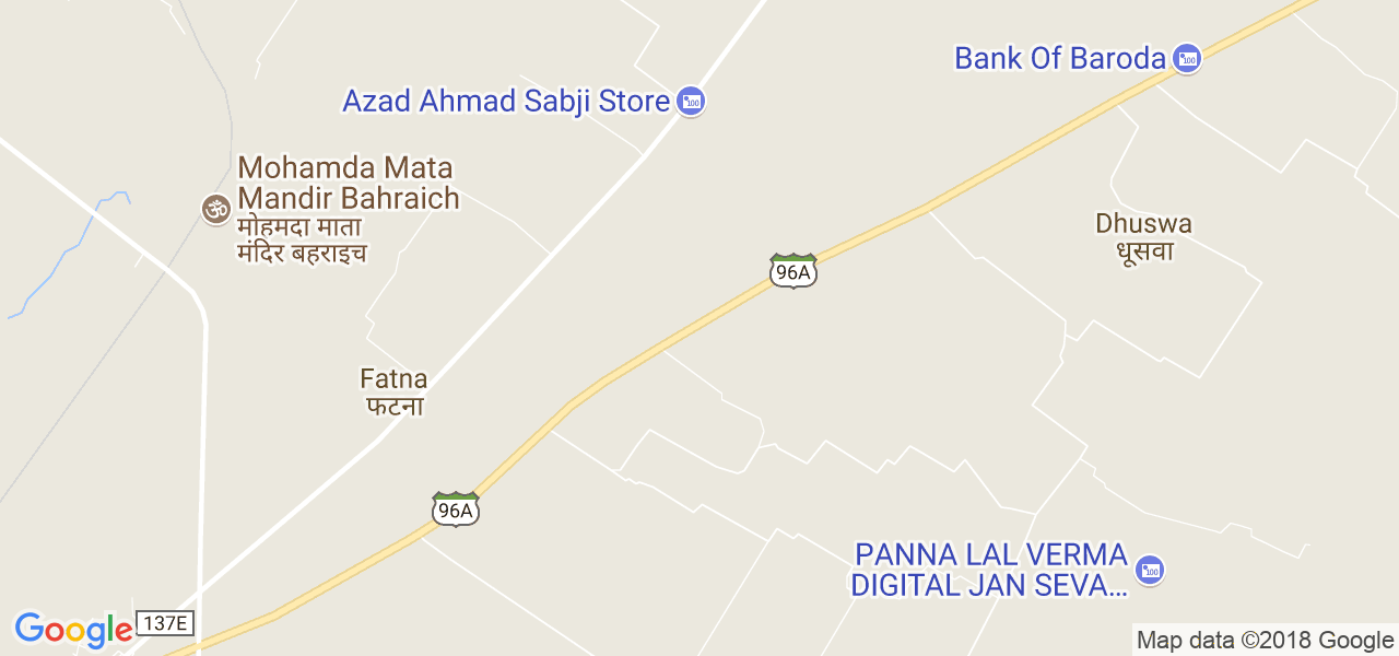 map of the city of Bahraich