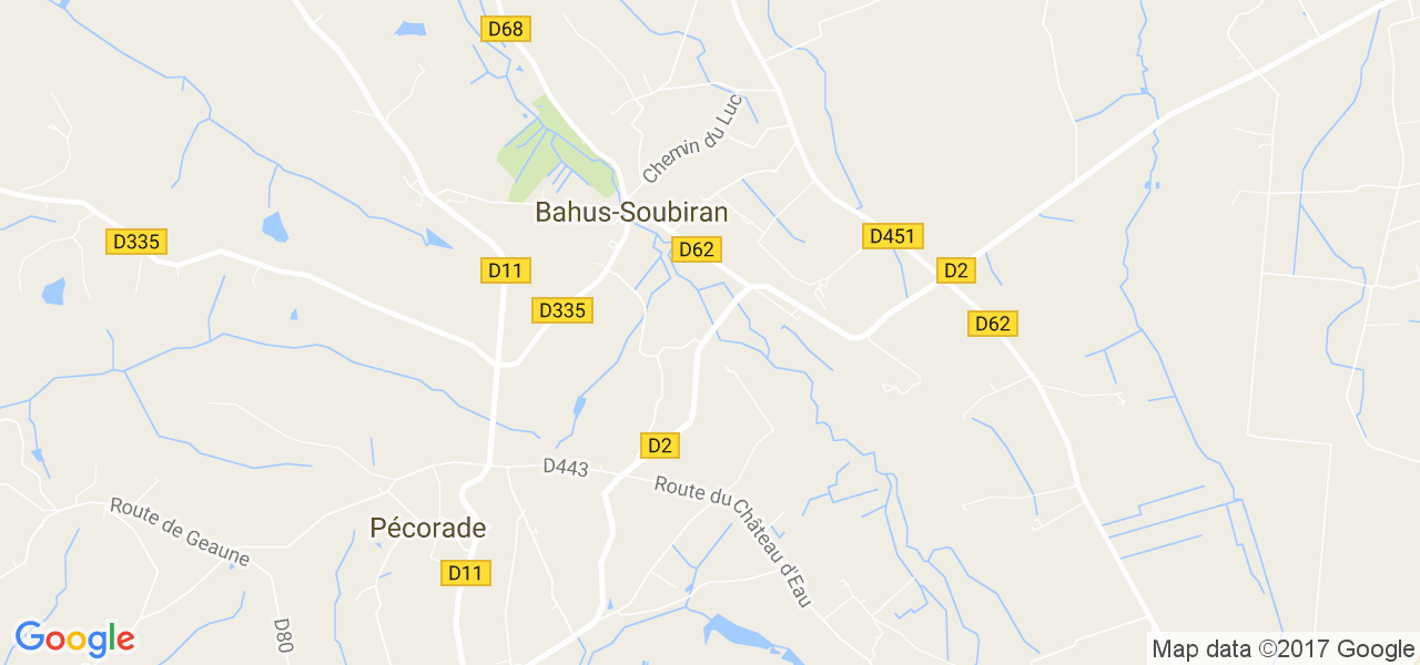 map de la ville de Bahus-Soubiran