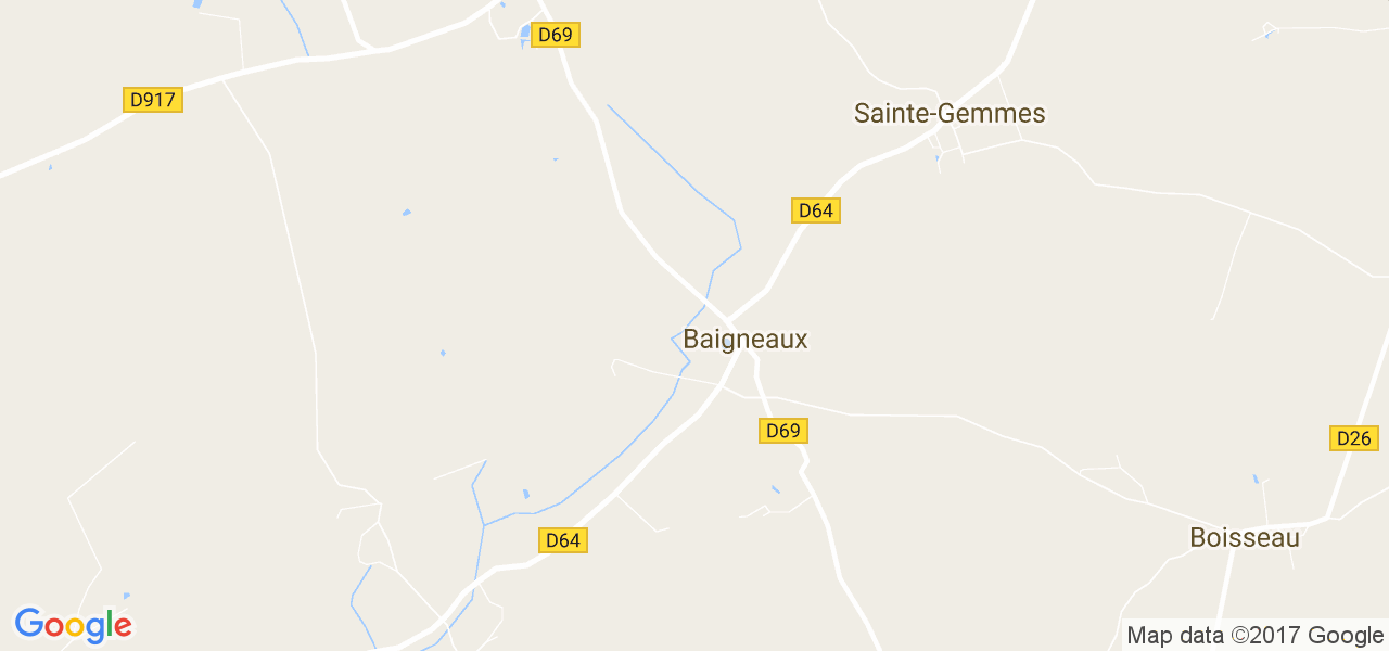 map de la ville de Baigneaux