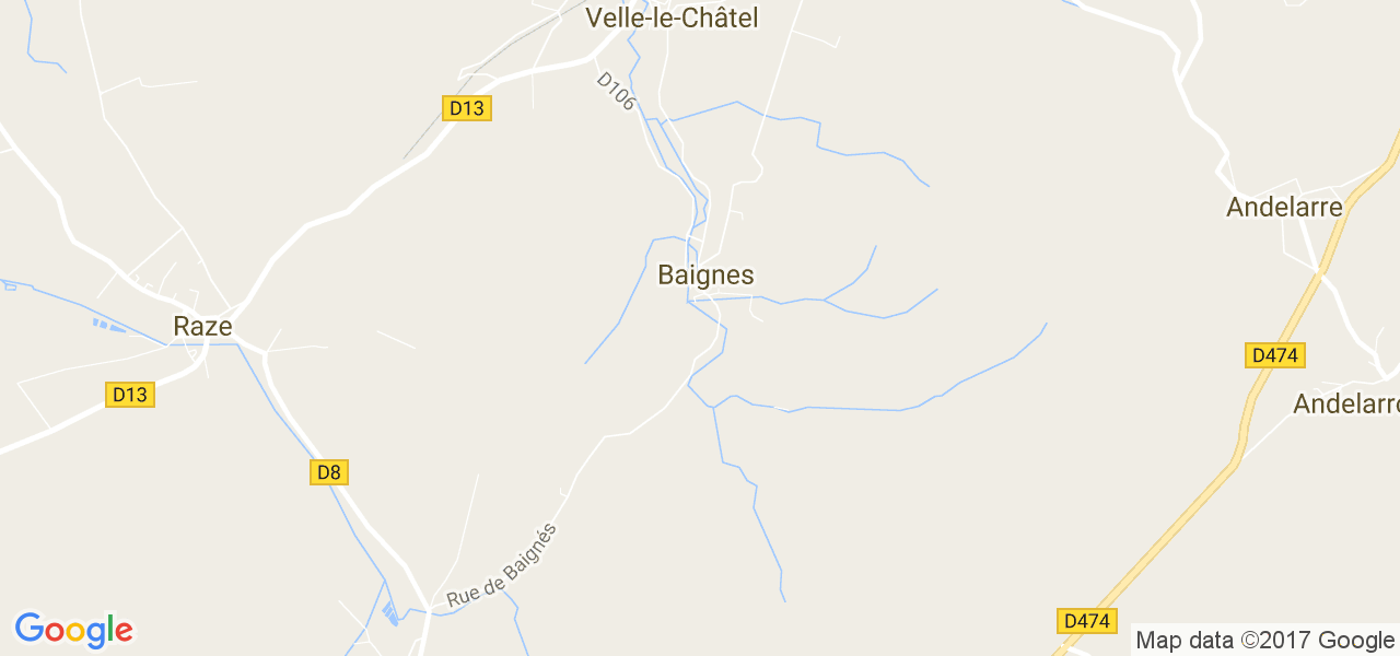 map de la ville de Baignes