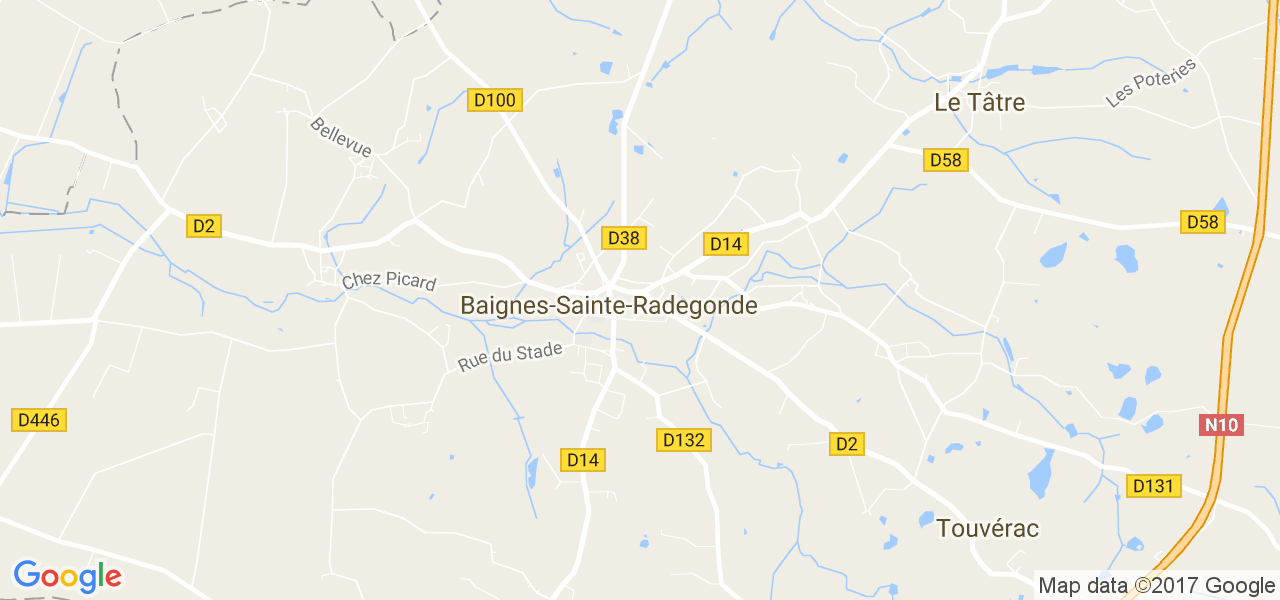 map de la ville de Baignes-Sainte-Radegonde