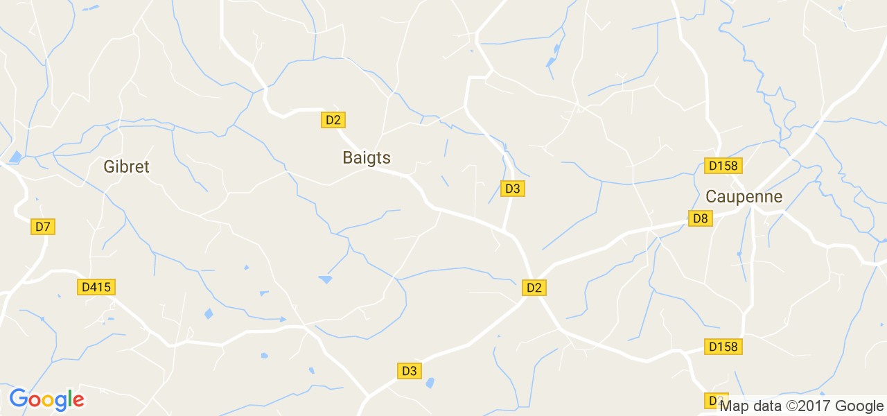 map de la ville de Baigts