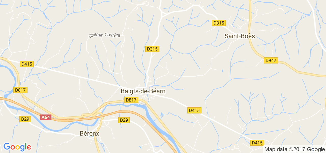 map de la ville de Baigts-de-Béarn