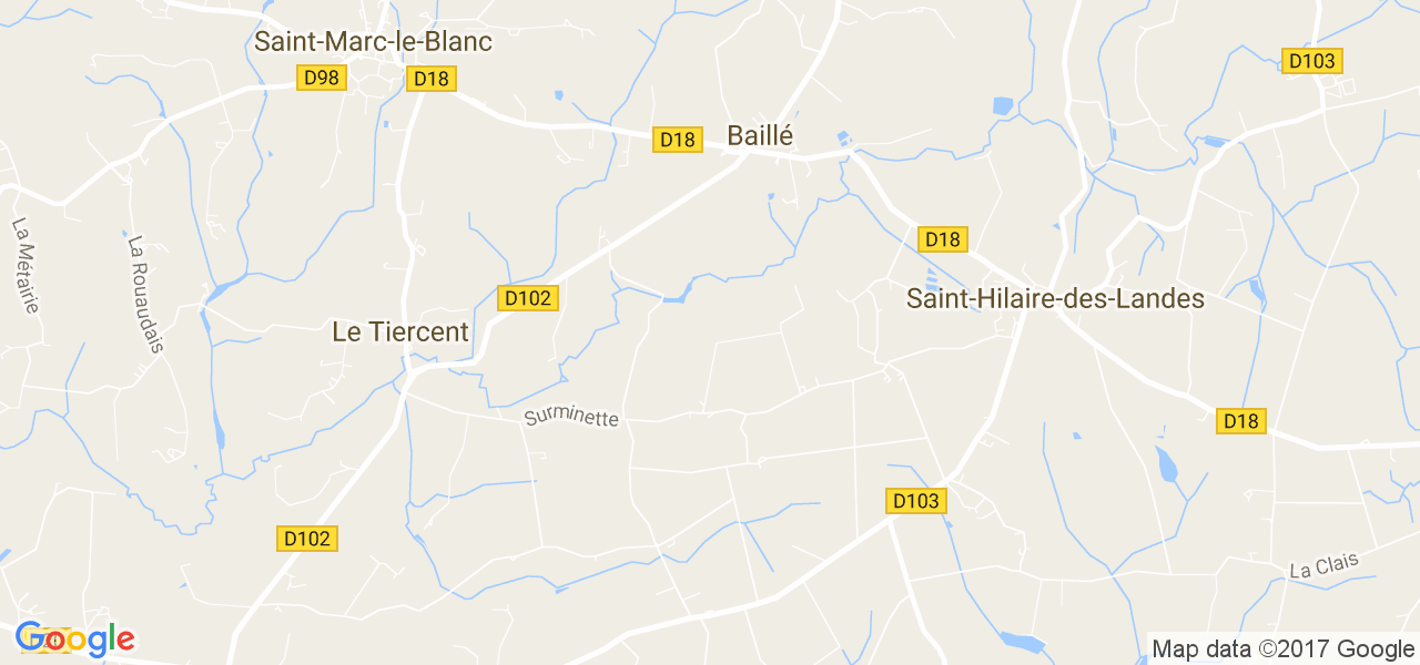map de la ville de Baillé
