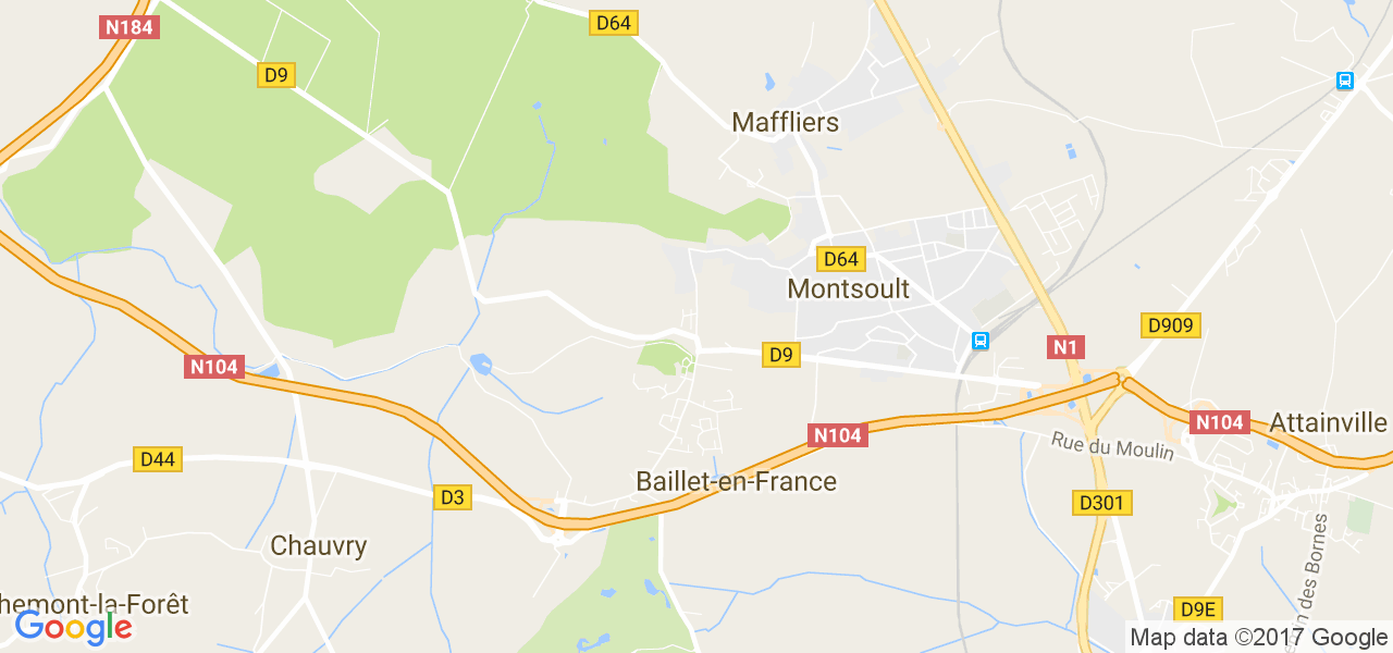 map de la ville de Baillet-en-France