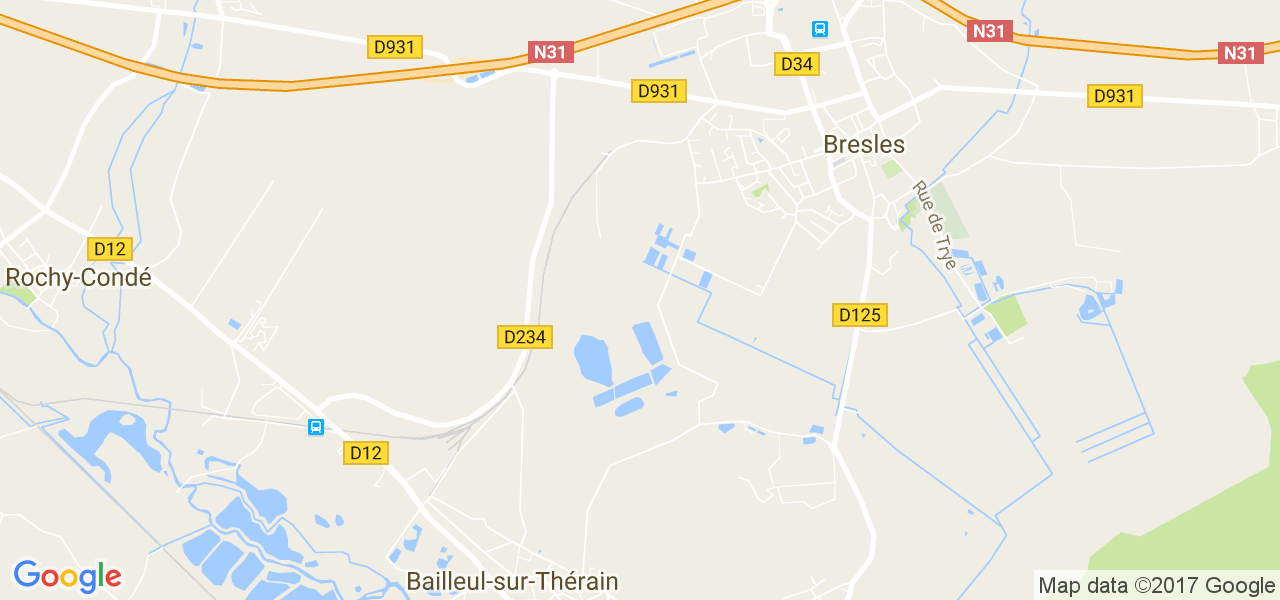 map de la ville de Bailleul-sur-Thérain