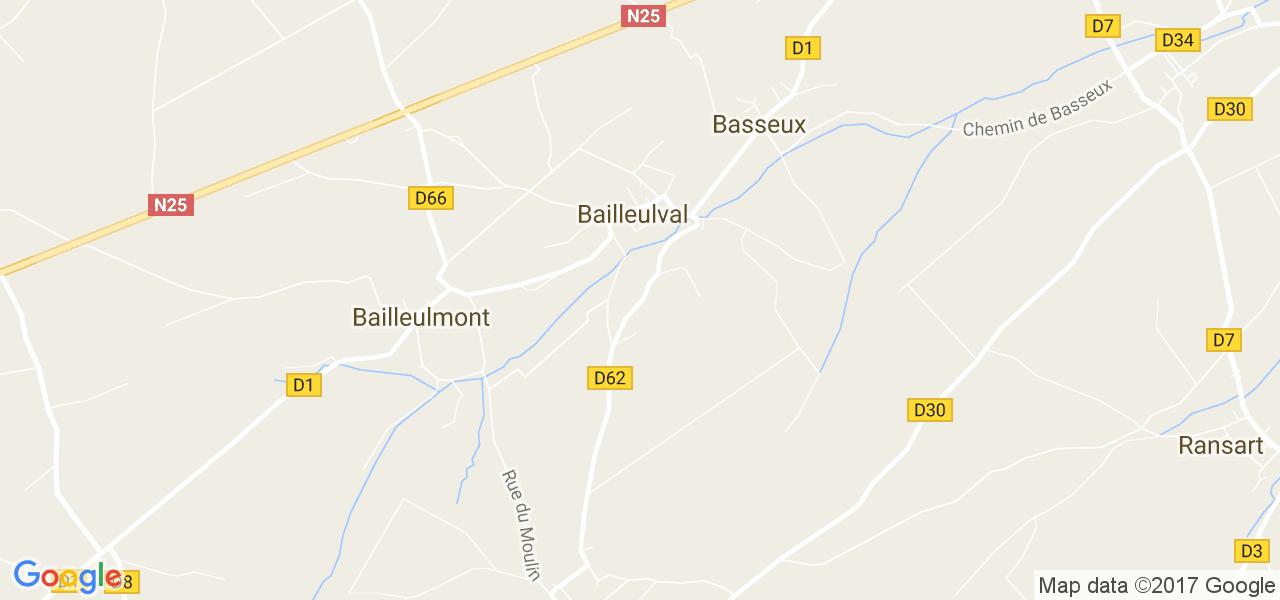 map de la ville de Bailleulval