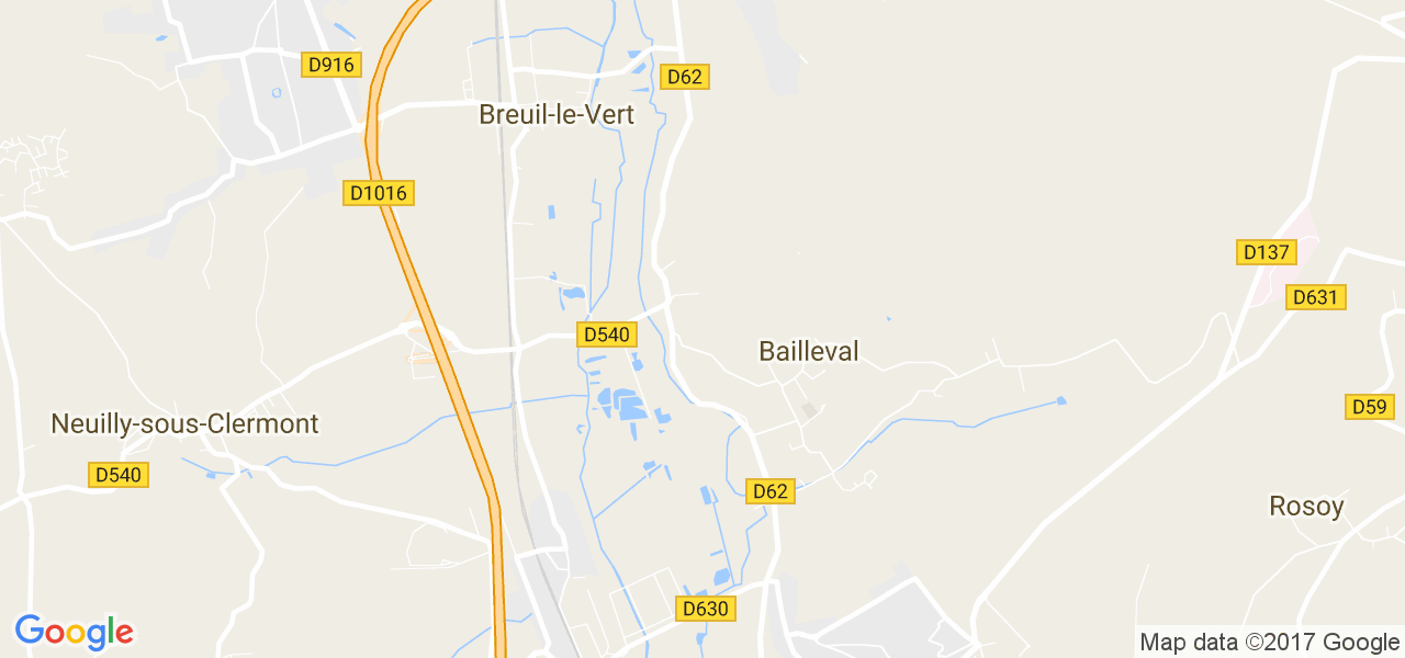 map de la ville de Bailleval